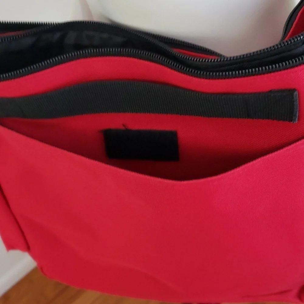 Skip Hop Diaper Bag Red Duo Stroller Friendly, Calvin embroidered.